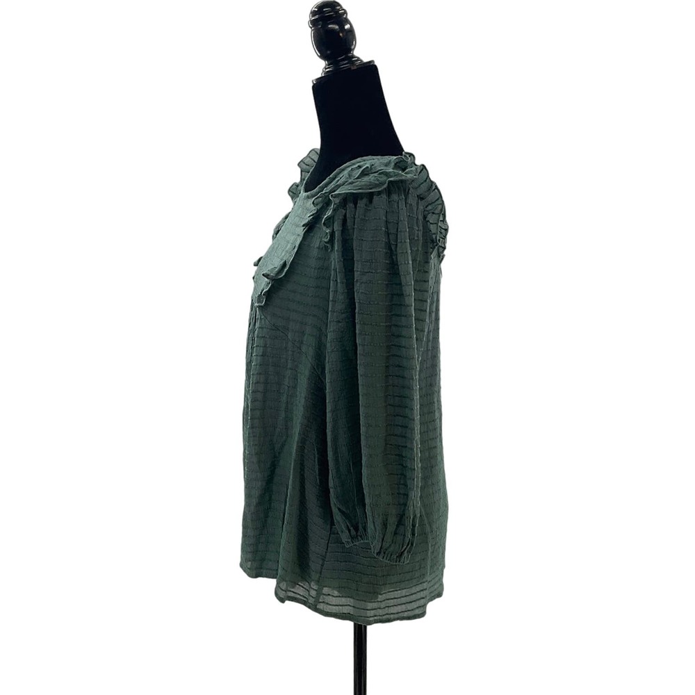 Ember Ruffle Blouse Green Large - Picture 3 of 6